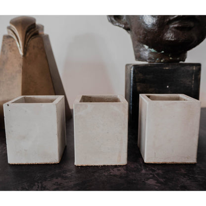 Mini Grey Square Plant Pots Set of Three - Forest InteriorPlant Pots