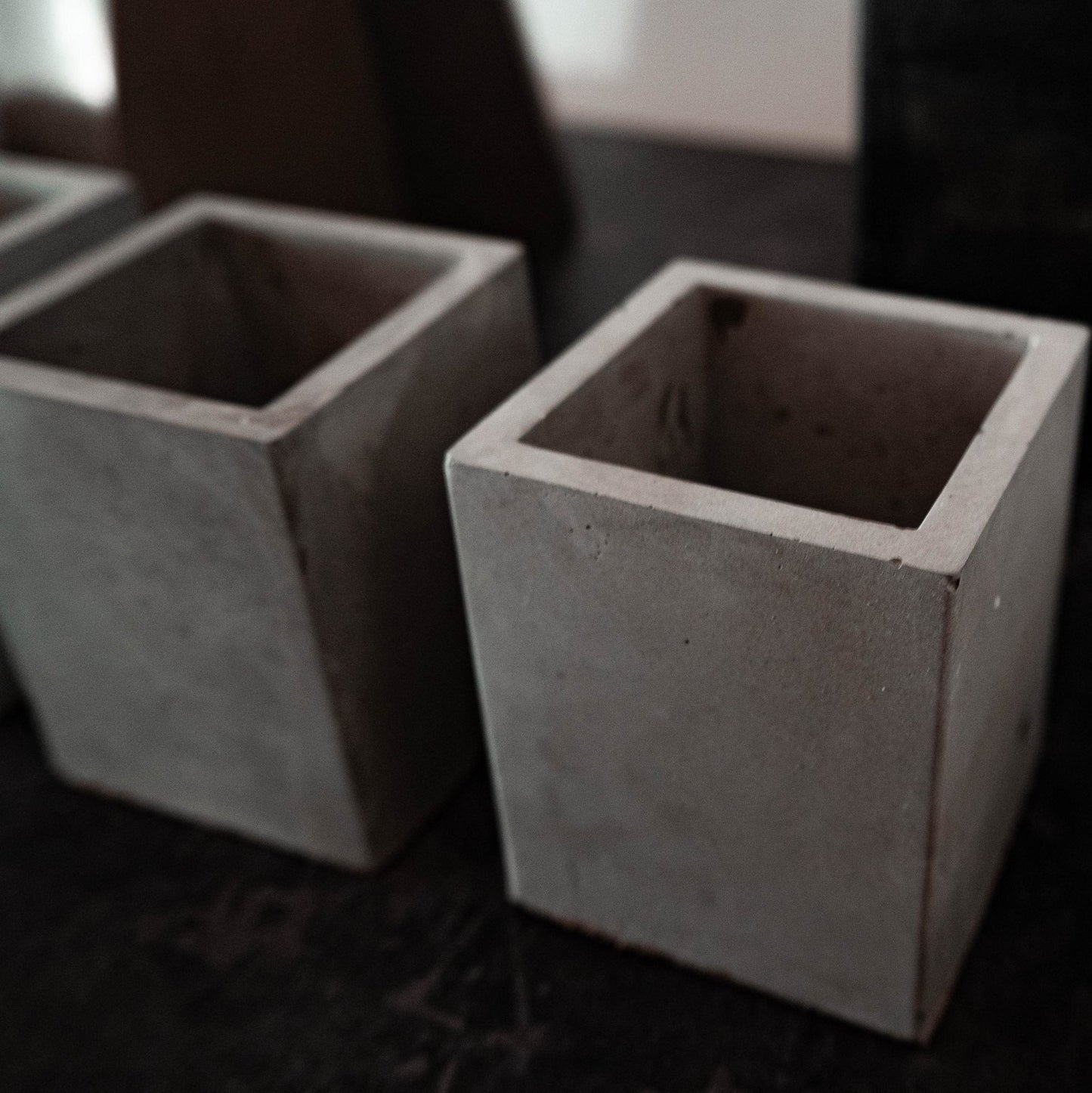 Mini Grey Square Plant Pots Set of Three - Forest InteriorPlant Pots